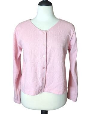 Vintage Pink Floral Design Cardigan Size L